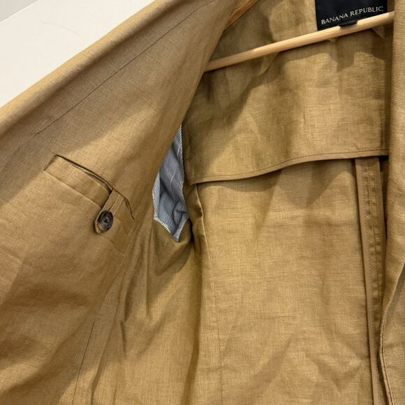 Banana Republic 100% Linen Blazer Iced Latte Size 2 - Picture 5 of 12